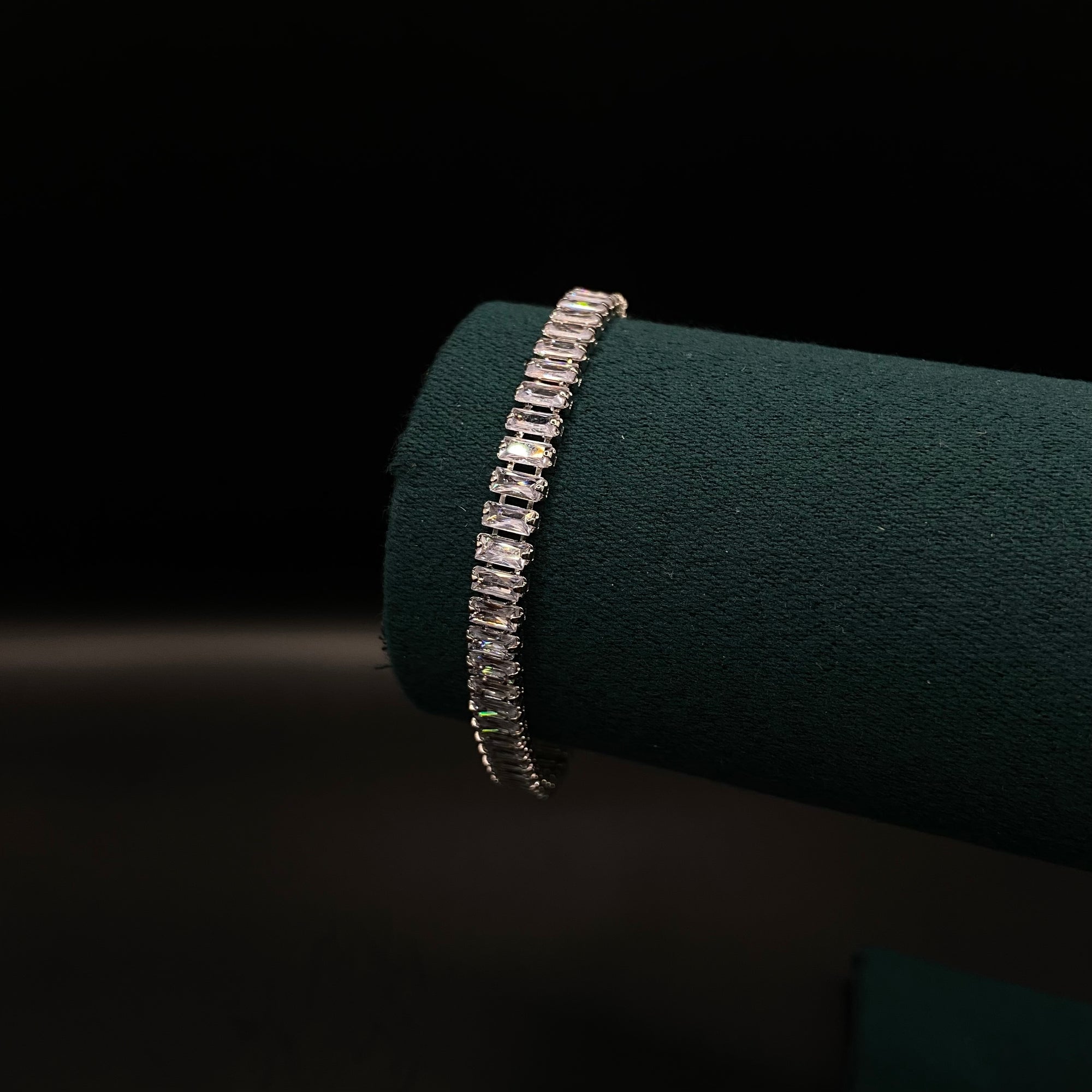 Baguette Blanco Chapado en Plata