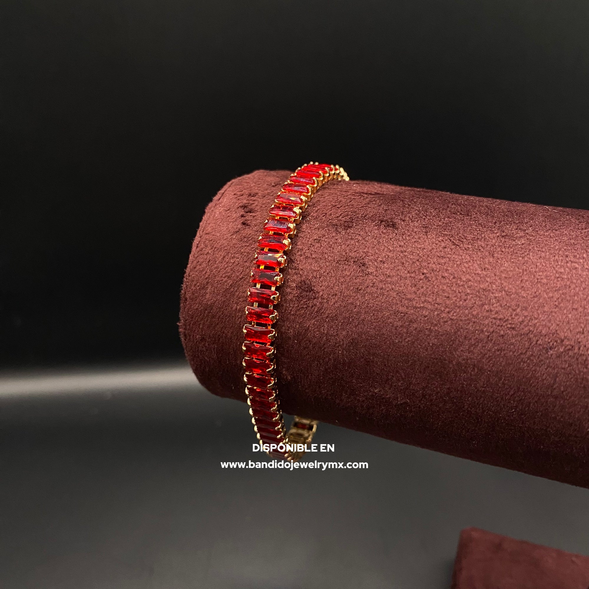 Baguette Rojo Oro Laminado 18k