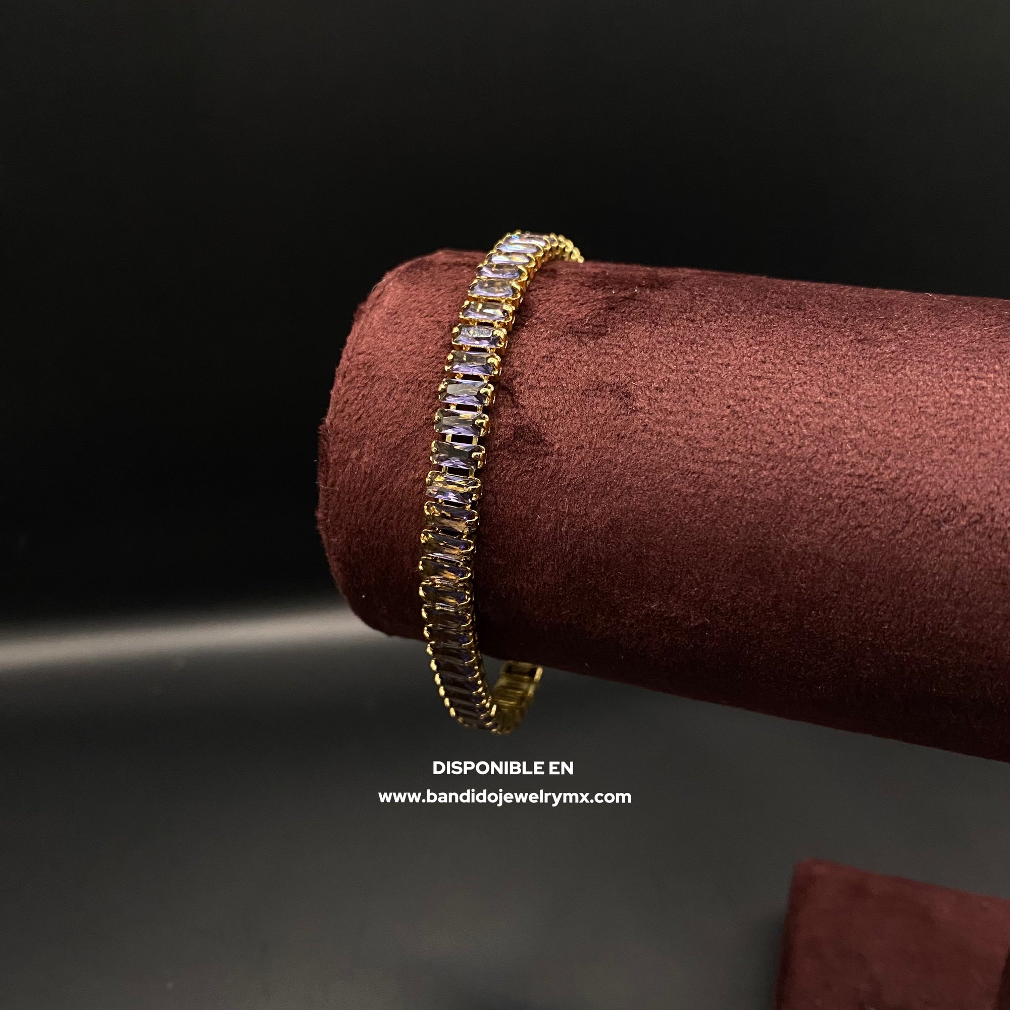 Baguette Morado Oro Laminado 18k