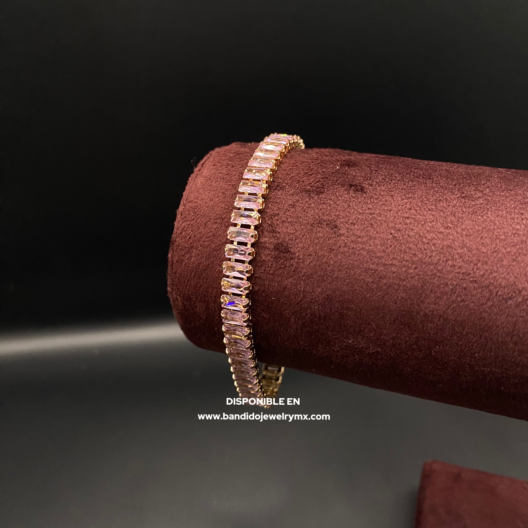 Baguette Rosa Oro Laminado 18k