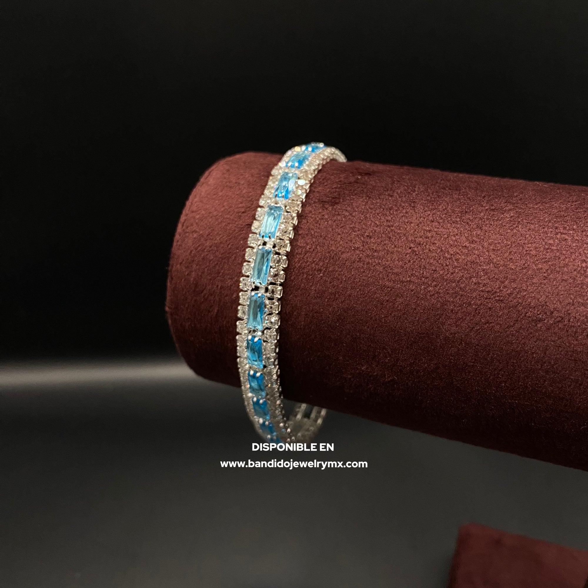 Baguette Azul Sky Chapado Plata Ice