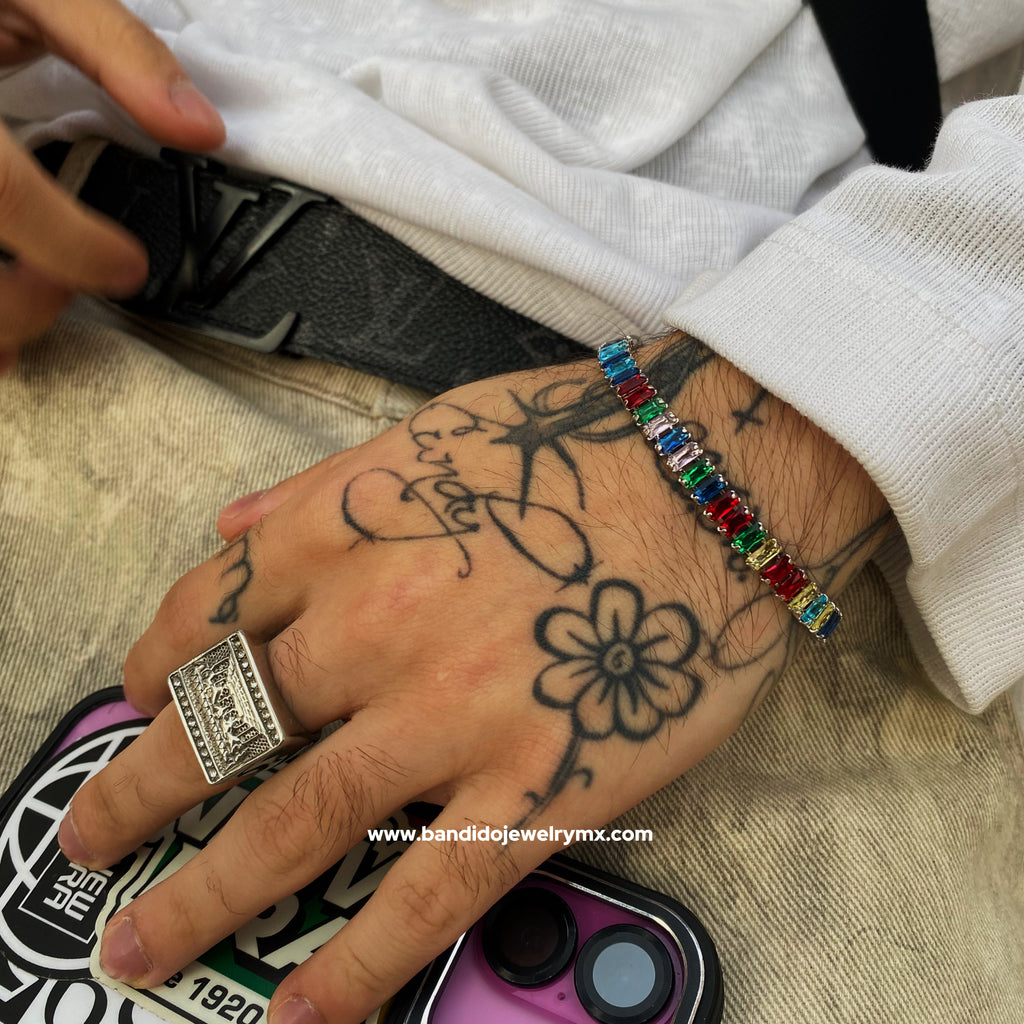 Baguette Colores Chapado en Plata