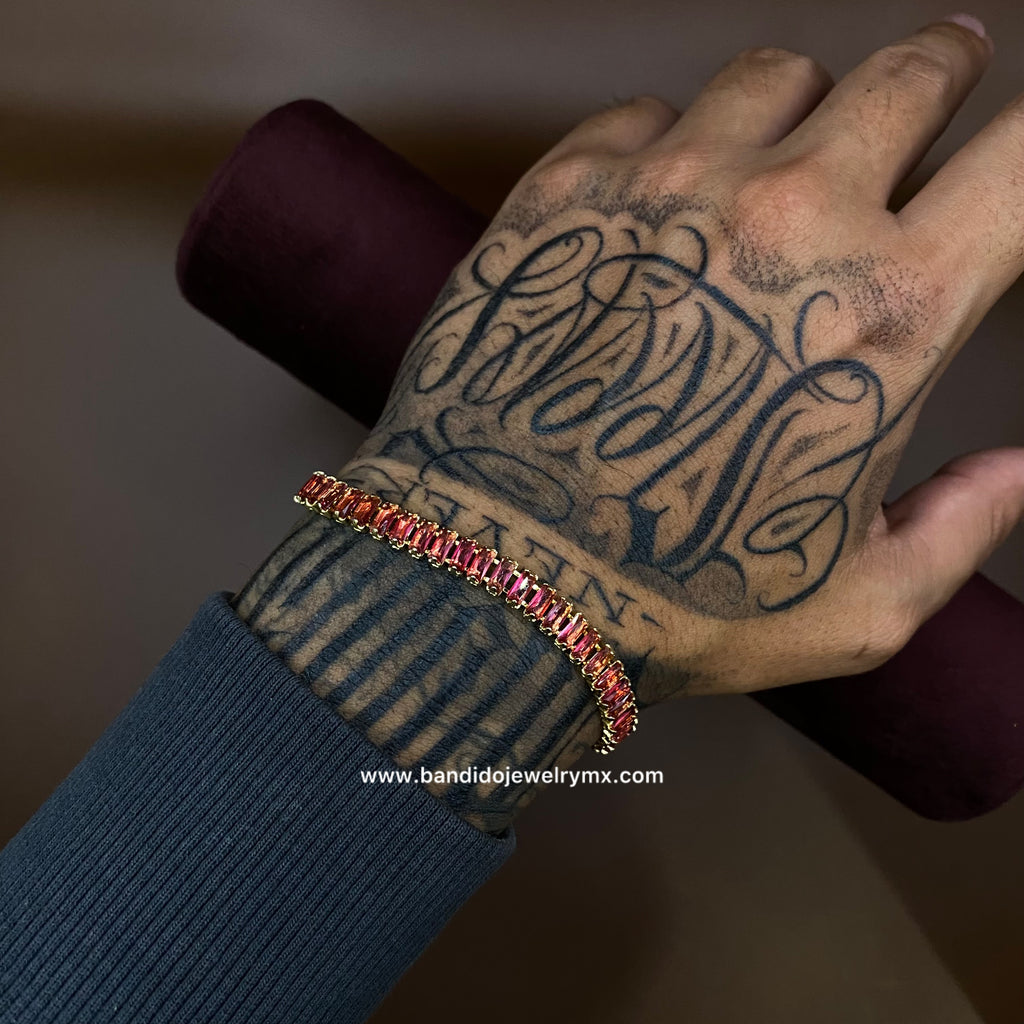 Baguette Coral Oro Laminado 18k