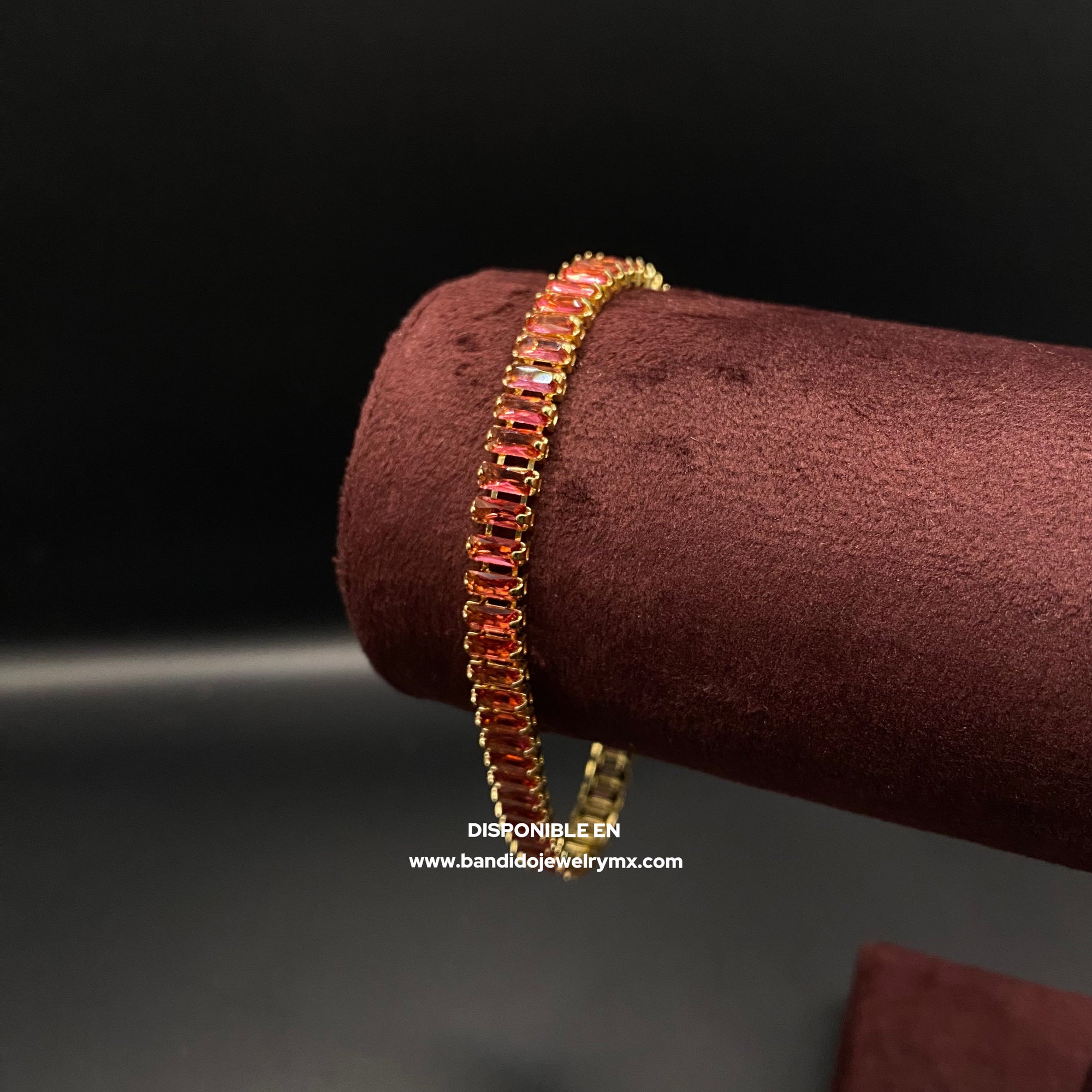 Baguette Coral Oro Laminado 18k