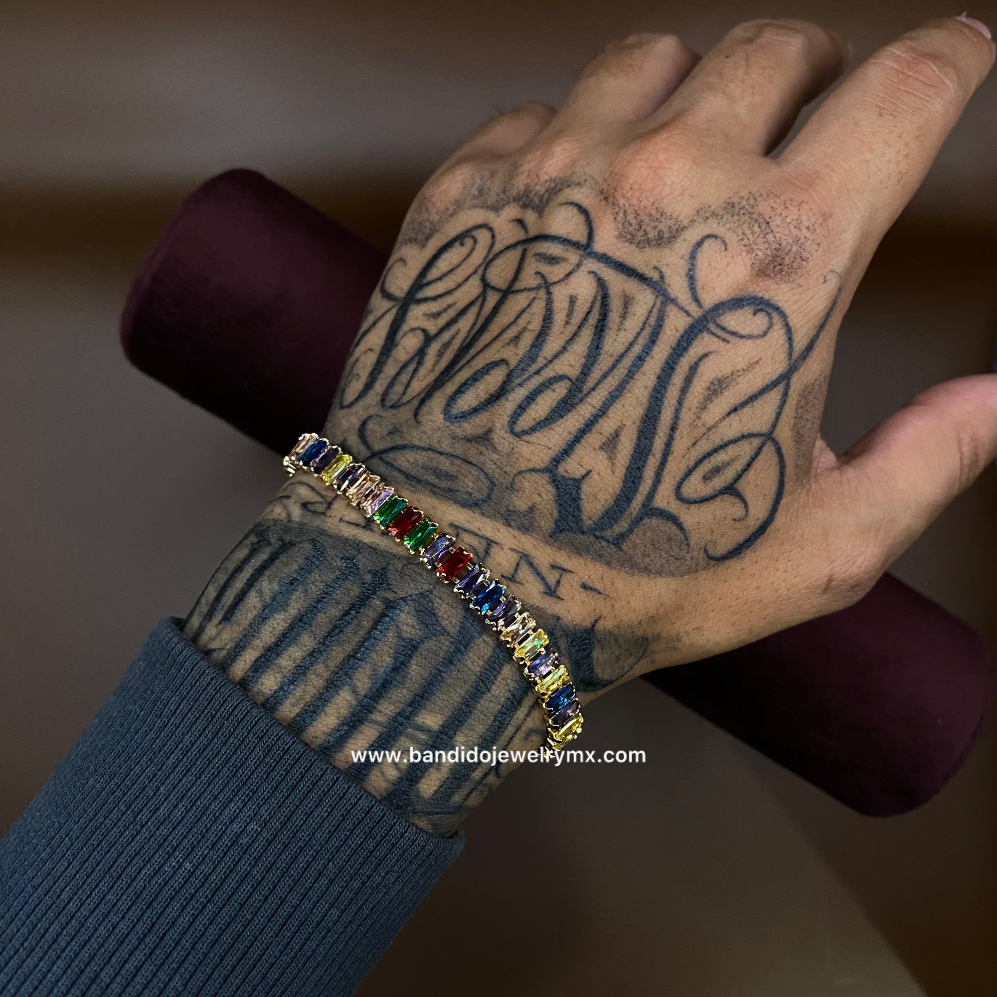 Baguette Colores Oro Laminado 18k