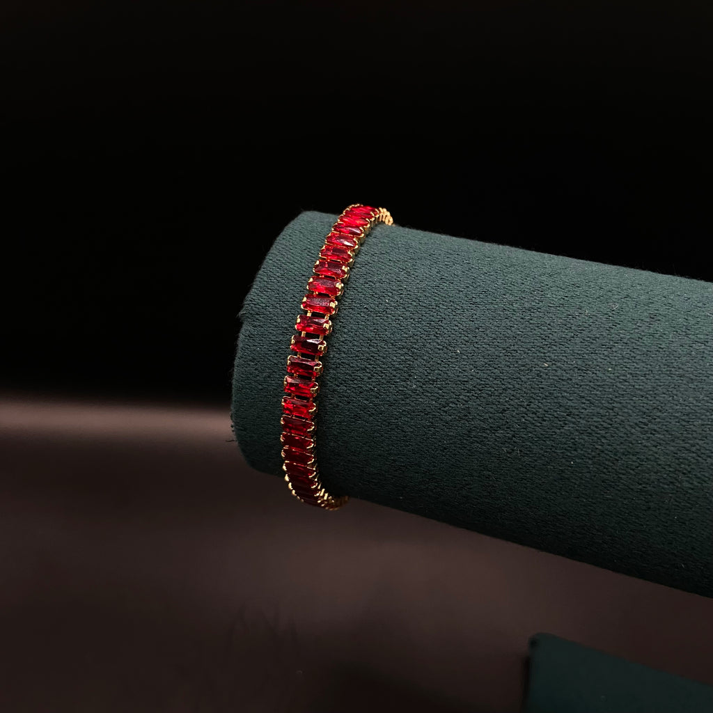 Baguette Rojo Oro Laminado 18k