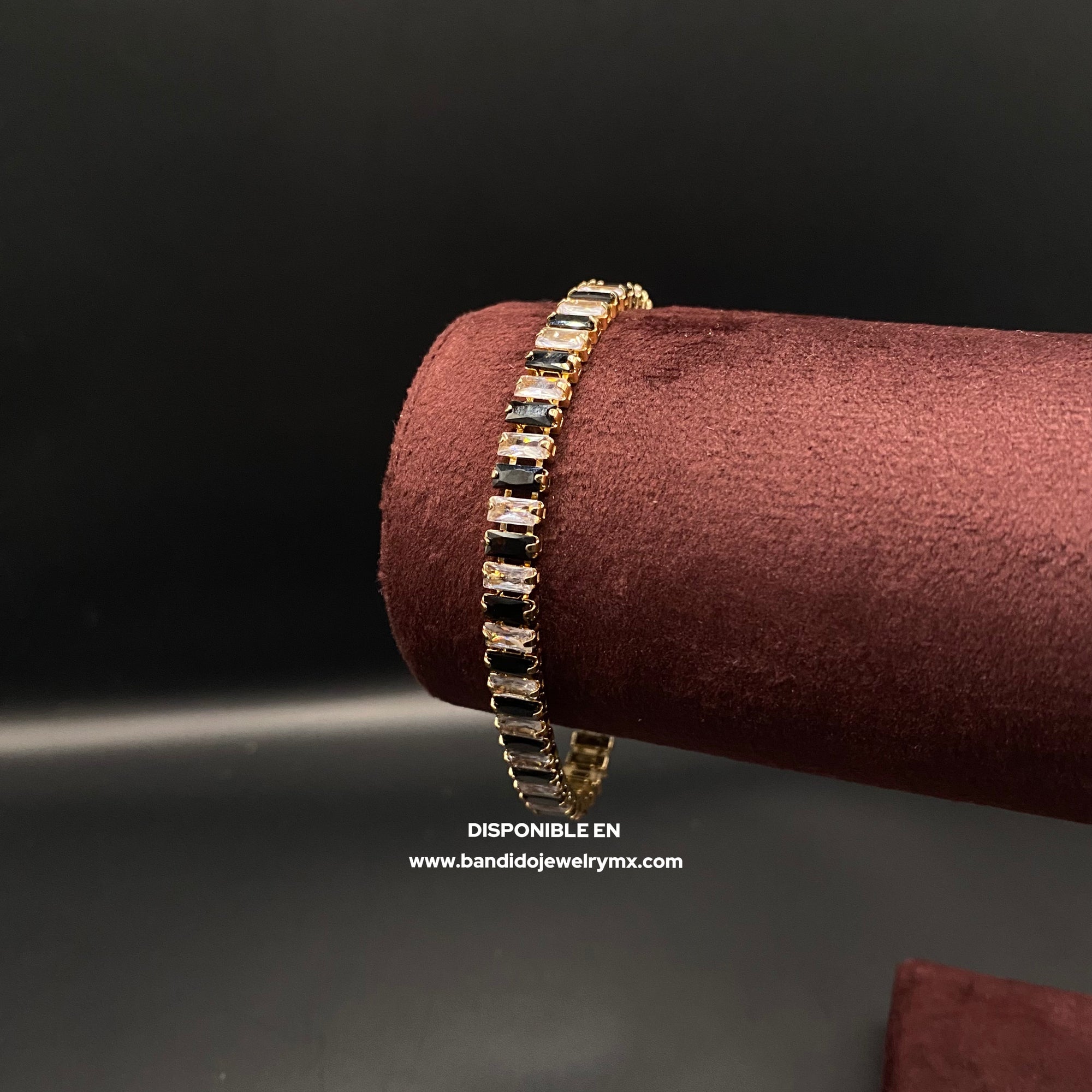 Baguette Negro/Blanco Oro Laminado 18k