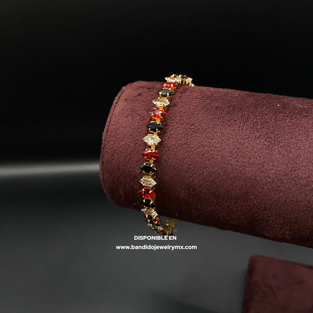 Diamante Negro/B/Rojo Oro Laminado 18k