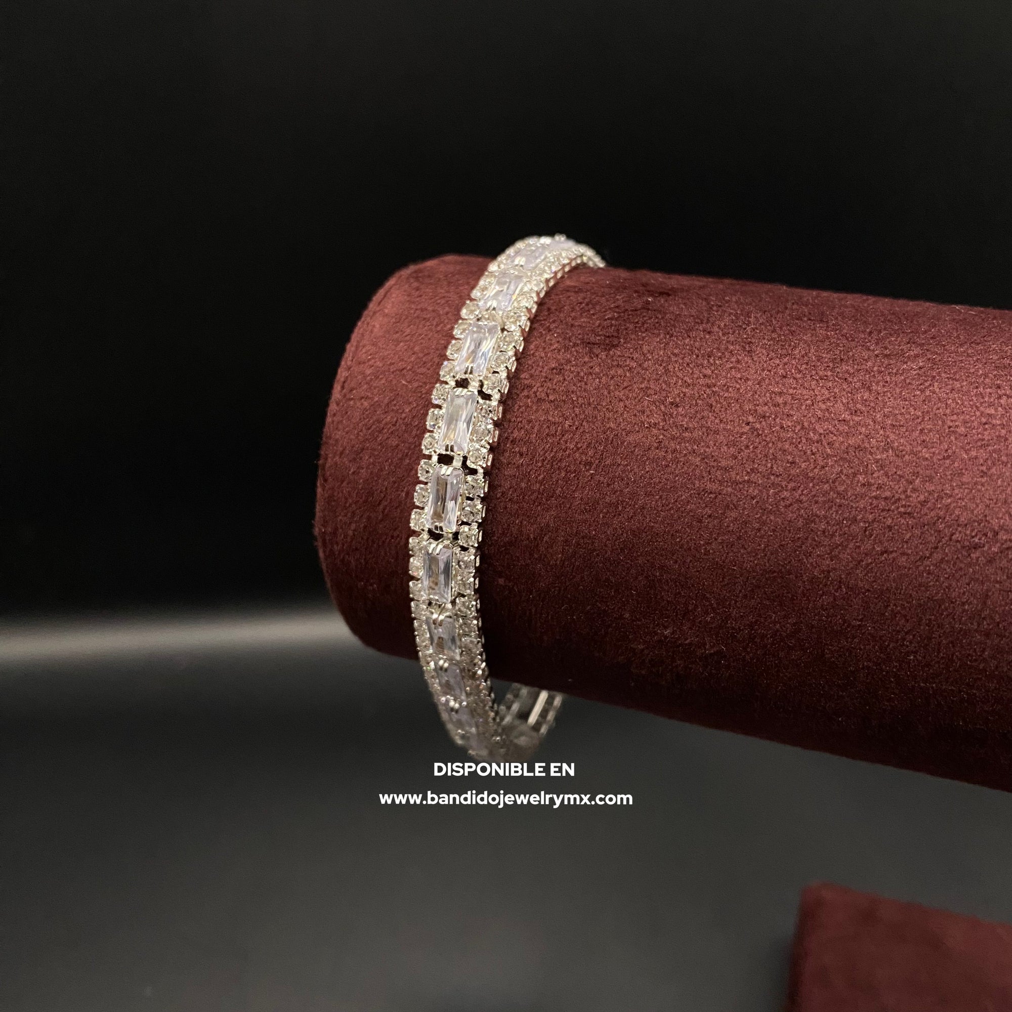 Baguette Blanco Chapado Plata Ice