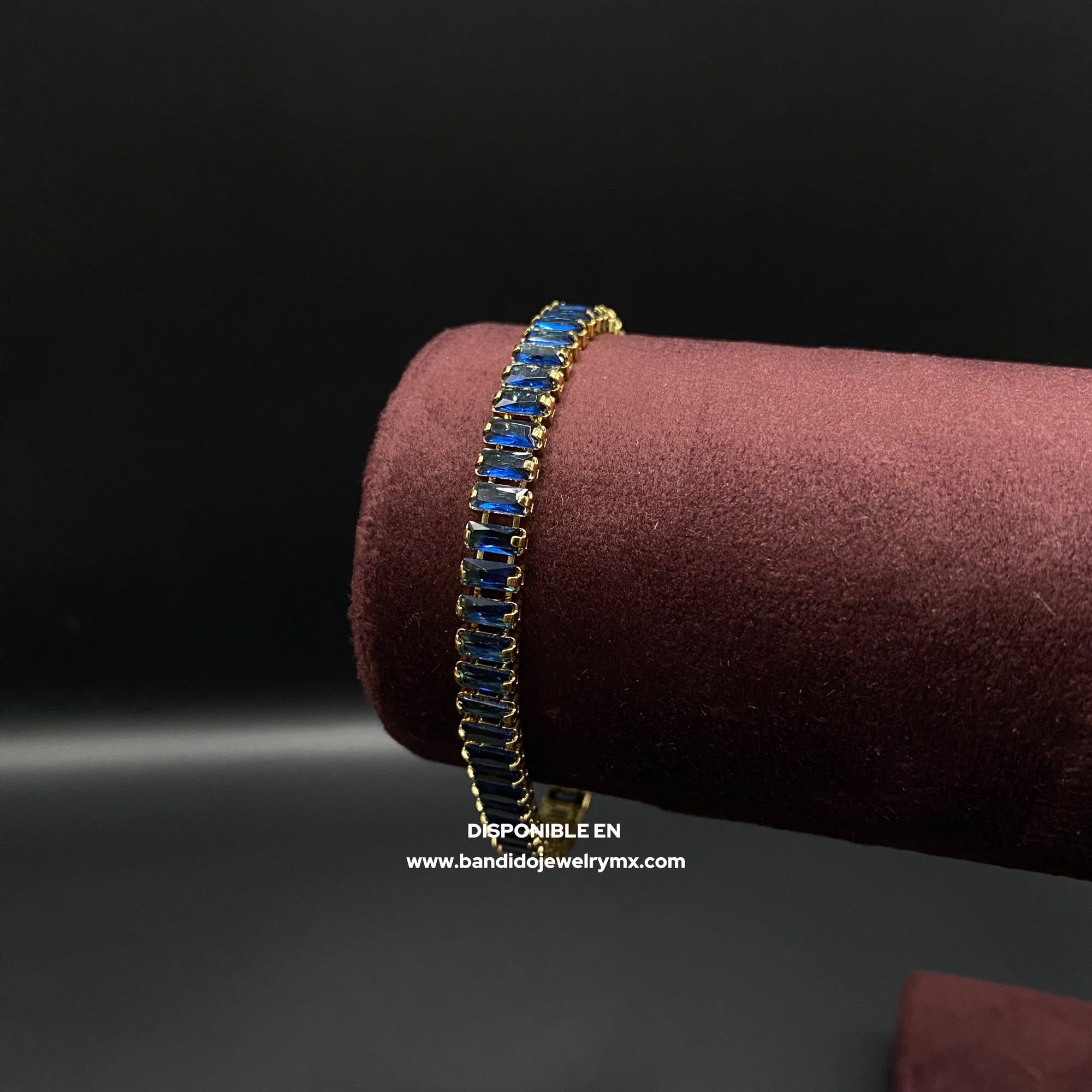 Baguette Zafiro Oro Laminado 18k