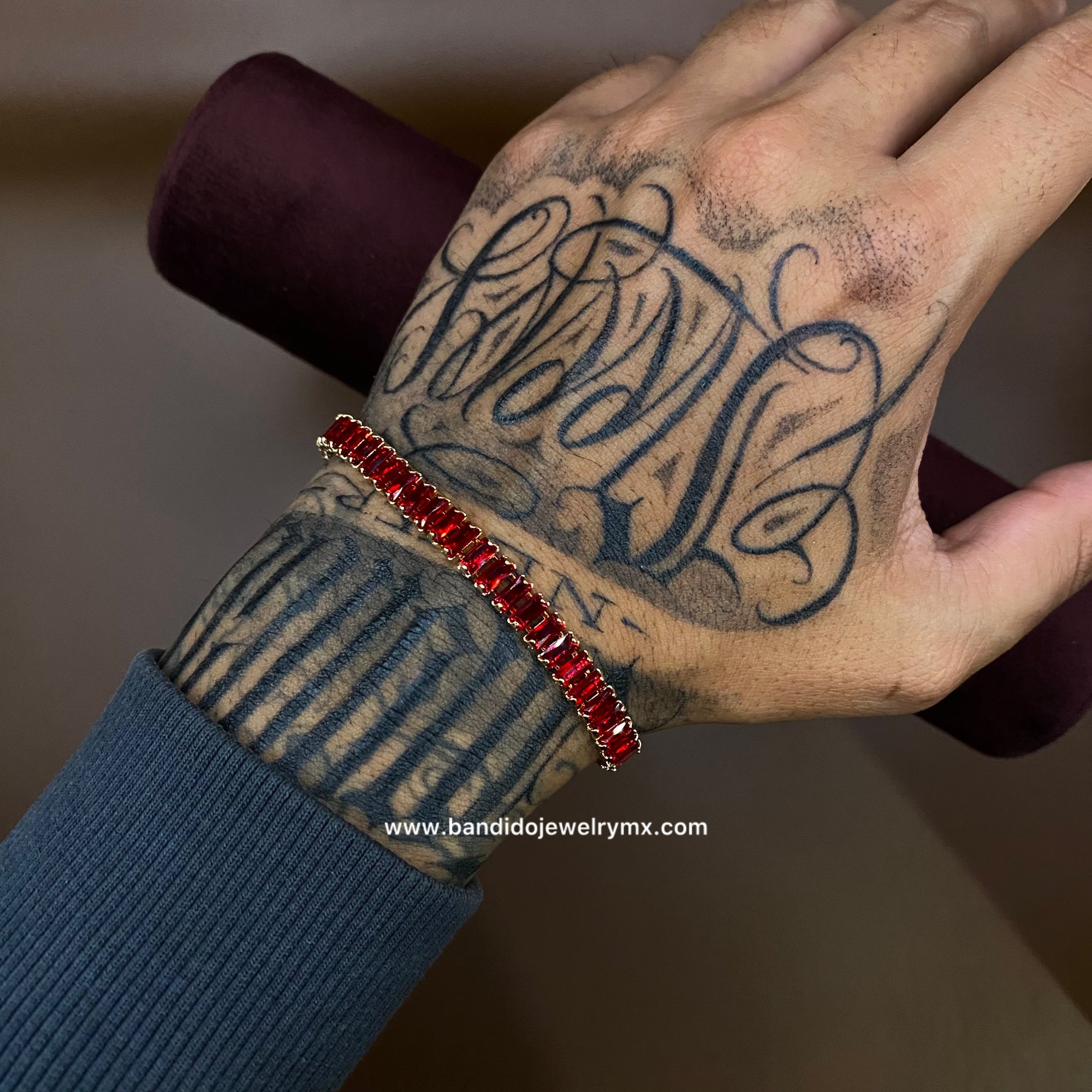 Baguette Rojo Oro Laminado 18k