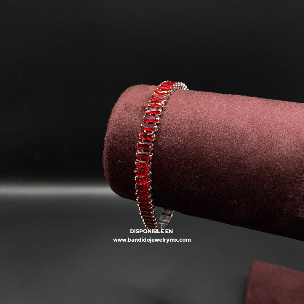 Baguette Rojo Chapado en Plata