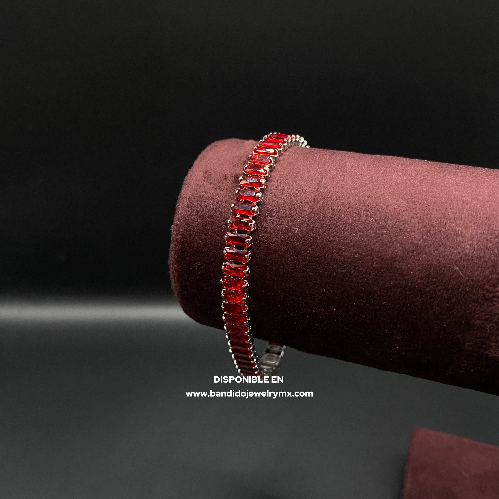 Baguette Rojo Chapado en Plata