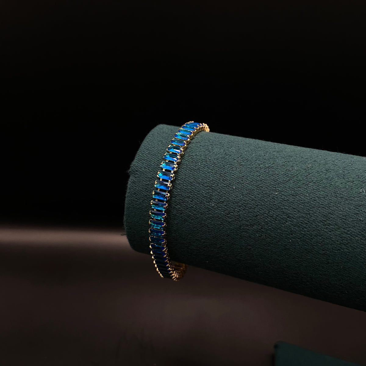Baguette Turquesa Oro Laminado 18k