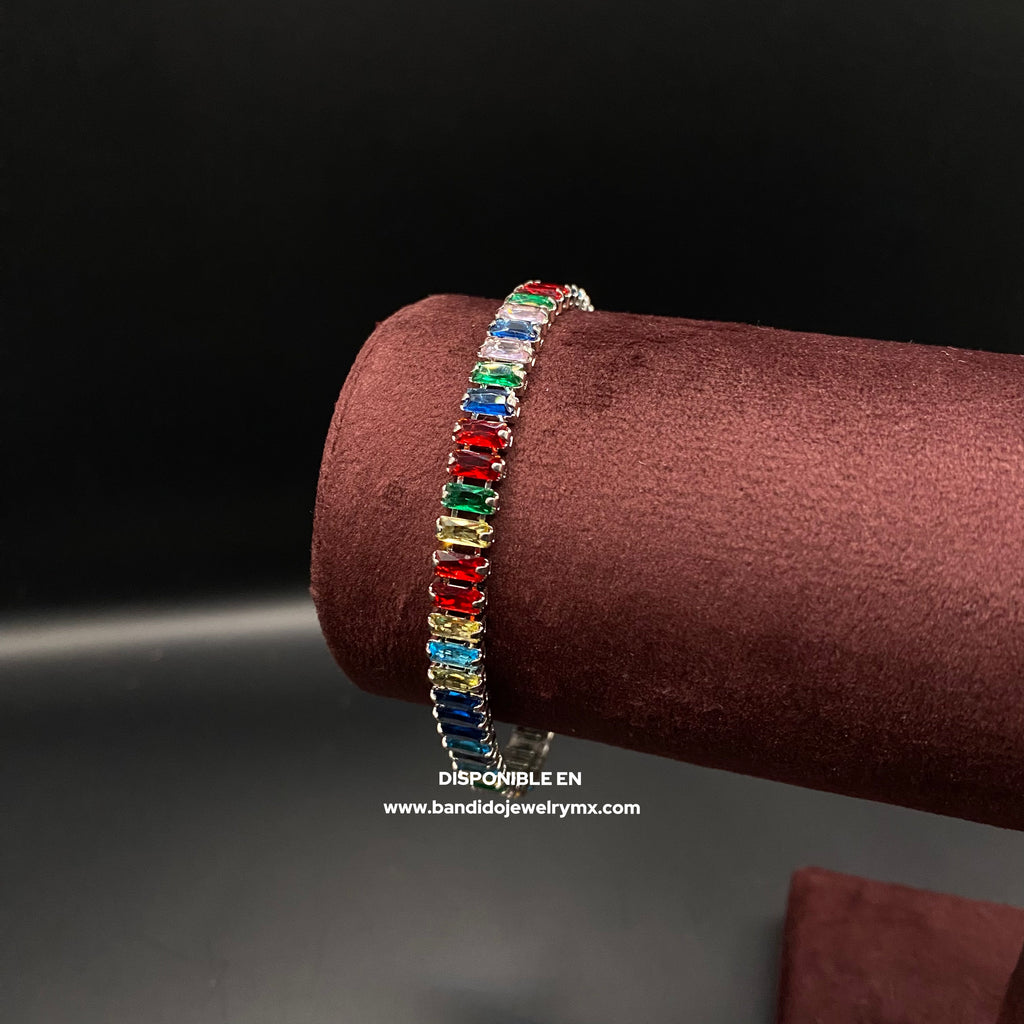 Baguette Colores Chapado en Plata