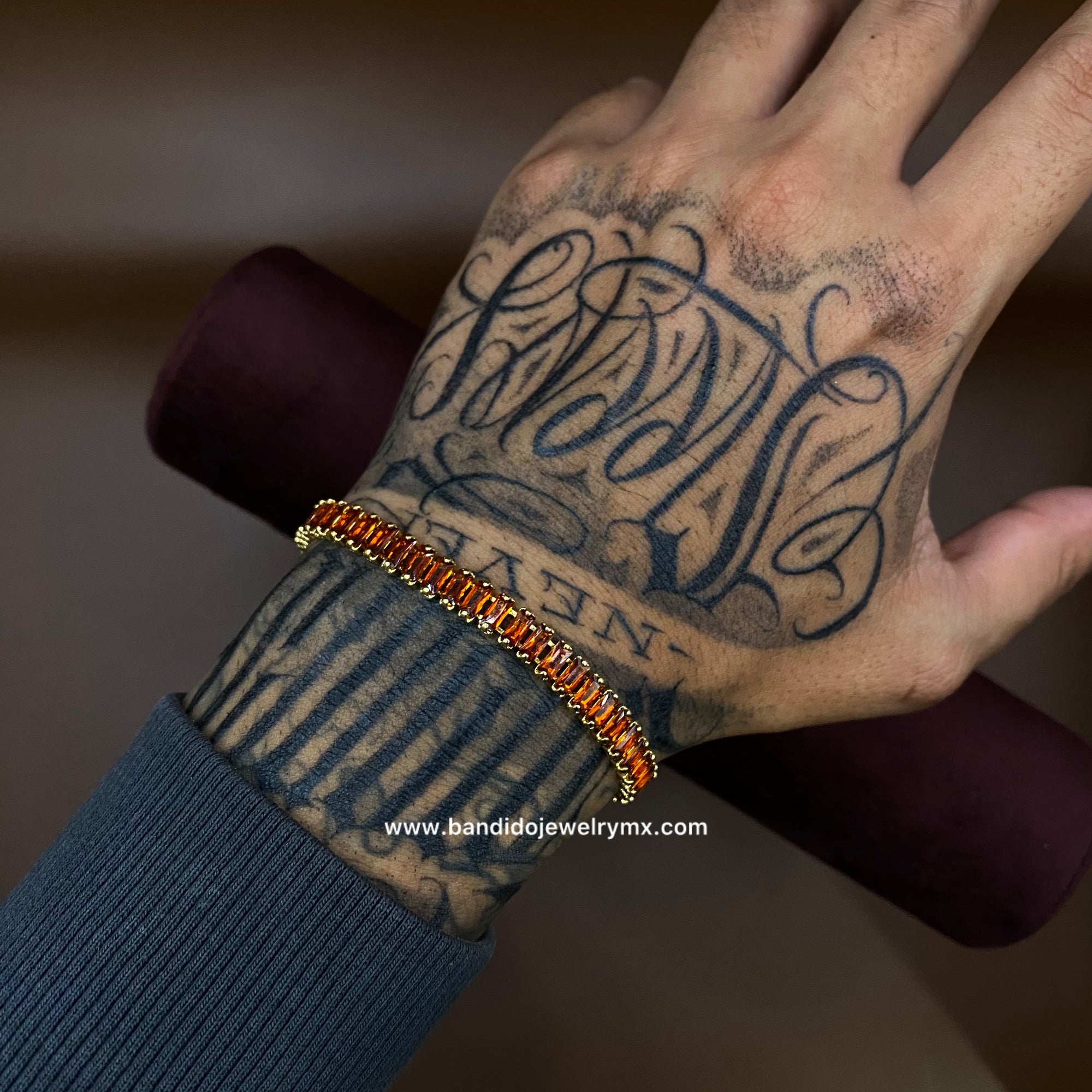 Baguette Naranja Oro Laminado 18k